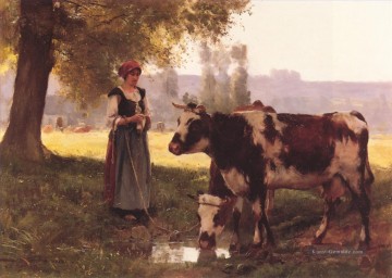  Pre Malerei - La Ortschaft Vachère Leben Bauernhof Realismus Julien Dupre